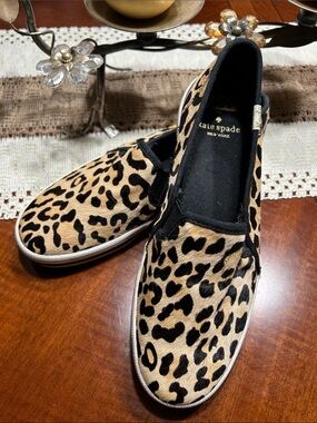 kate spade Leopard Print Slip-On Sneakers in Tan and Black